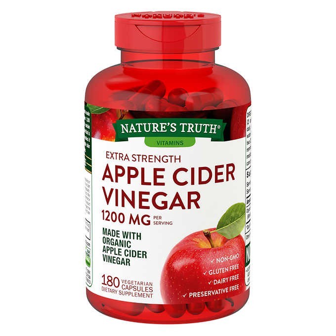 แอปเปิ้ลไซเดอร์🍎 Nature's Truth Apple Cider Vinegar 1200mg 180 capsules น้ำส้มสายชูหมัก จากแอปเปิ้ลชนิดเม็ด