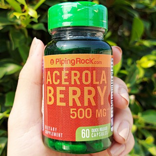 70% Sale!!! EXP: 08/2023 อะเซโรลาเชอร์รี่ Acerola Berry 500 mg 60 Capsules (PingRock®) ต่อต้านอนุมูลอิสระ