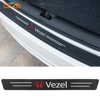 GTIOATO สำหรับ Honda Vezel สติกเกอร์ท้ายรถ คาร์บอนไฟเบอร์ สติ๊กเกอร์กันรอยท้ายรถ สติ๊กเกอร์กันรอยกันชนท้ายรถยนต์