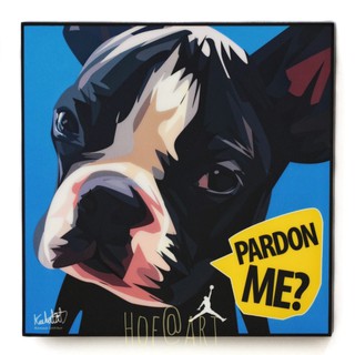 Dog หมา Pardon Me รูปภาพ​ติด​ผนัง​ pop art สุนัข สัตว์เลี้ยง แต่งบ้าน ของขวัญ กรอบรูป รูปภาพ