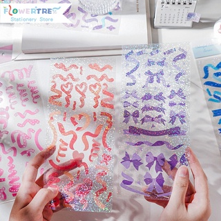 สติ๊กเกอร์ริบบิ้นดอกไม้ต้นไม้ 1 ชิ้นสําหรับตกแต่งสมุด Scrapbook