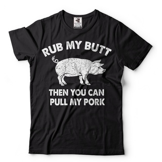 ขายดี!พร้อมส่ง เสื้อยืดแขนสั้น ผ้าฝ้าย 100% พิมพ์ลาย Rub My Then You Can Pull My Pork Bbq Grilling หลากสี แฟชั่นฤดูร้อน