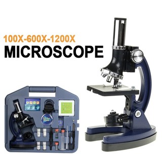 ใหม่ล่าสุด Microscope กล้องจุลทรรศน์ 1200X พร้อมอุปกรณ์เสริมสำหรับเด็ก