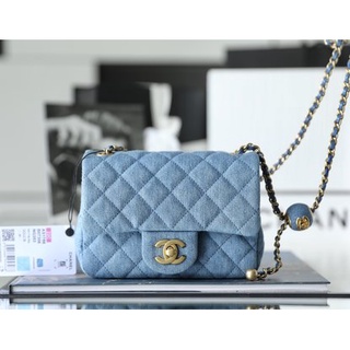 [ทักแชทก่อนสั่งซื้อ] Chanel Mini Deep Blue Spot size 18 cm  งานดีสุด รุ่นใหม่  งานดีสุด