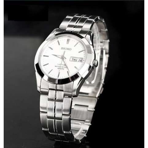 นาฬิกา Seiko รุ่น SGG713P1 นาฬิกาผู้ชาย สายแสตนเลส หน้าปัดสีขาวสุดหรู กระจกแซฟไฟร์กันรอยขีดข่วน ของแท้ 100% รับประกัน1ปี