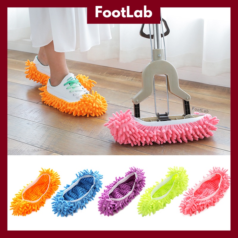 ไม้ถูพื้นรองเท้า Lantai รองเท้า Lazy Home Cleaning Head Replacement Slipper Foot Reusable House Brus
