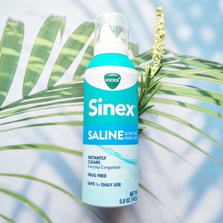 วิคส์ สเปรย์น้ำเกลือพ่นล้างจมูก Sinex™ Saline Ultra Fine Nasal Mist 142 g (Vicks®) บรรเทาอาการ ไซ นัส อาการแพ้