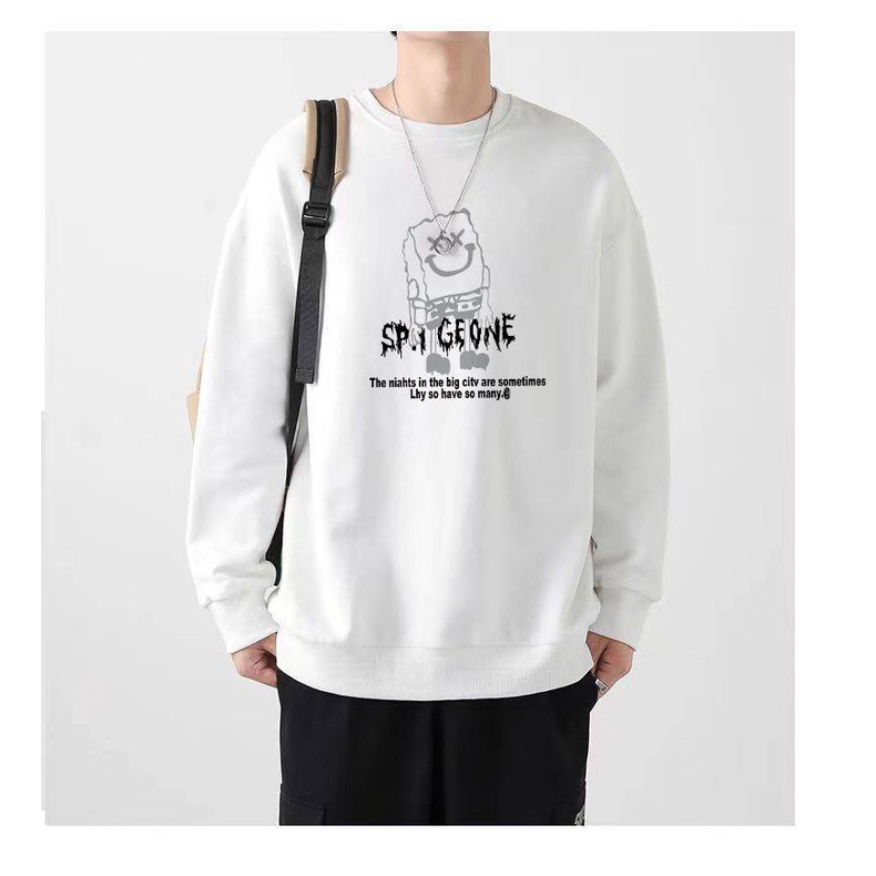 เสื้อแขนยาวทรงหลวม คอกลม เสื้อกันหนาวสวมใส่สบาย - รูปที่ 3