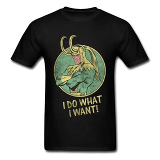 เสื้อยืดผ้าฝ้าย เสื้อยืด พิมพ์ลาย Marvel Loki Does What He Wants สไตล์คลาสสิก ไม่ซ้ําใคร เหมาะกับฤดูใบไม้ร่วง สําหรับผู้