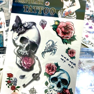 ส่งในไทย สติ๊กเกอร์ แทททู ขนาด 13.5 x 18.5 cm tattoo stickers สติ๊กเกอร์ รอยสัก สติ๊กเกอร์ ติดแขน ติดมือ ตัวตัว