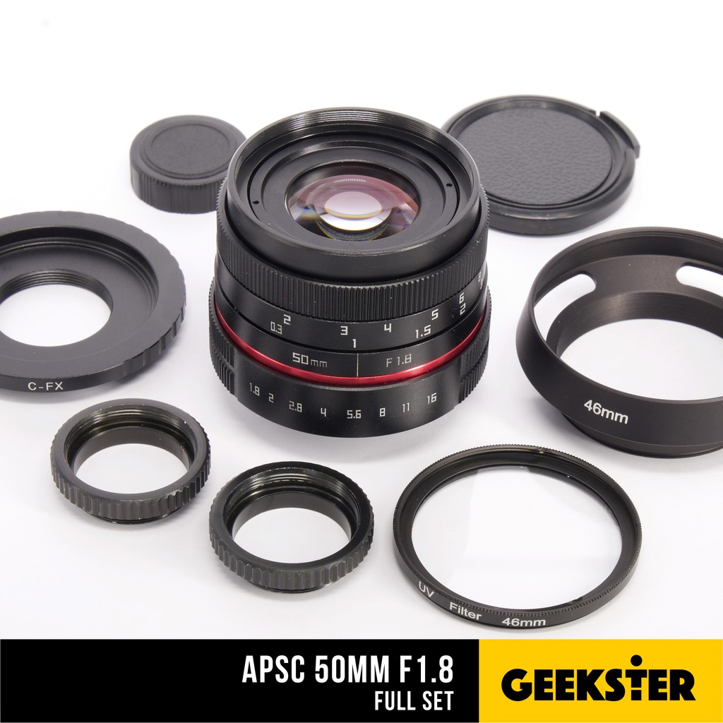 ชุดใหญ่ APSC 50 mm f1.8 MK2 (  RED Edition ) Lens เลนส์มือหมุน 50mm f 1.8