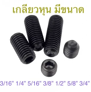 สกรูตัวหนอน ดำ เหล็กแข็ง M6