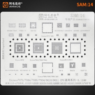 Amaoe SAM14 BGA แผ่นแม่แบบ ลายฉลุ สําหรับ Exynos 7870 7884 7885 7904 9610 9611 CPU A10 A30 A50 A70 A105F A600F