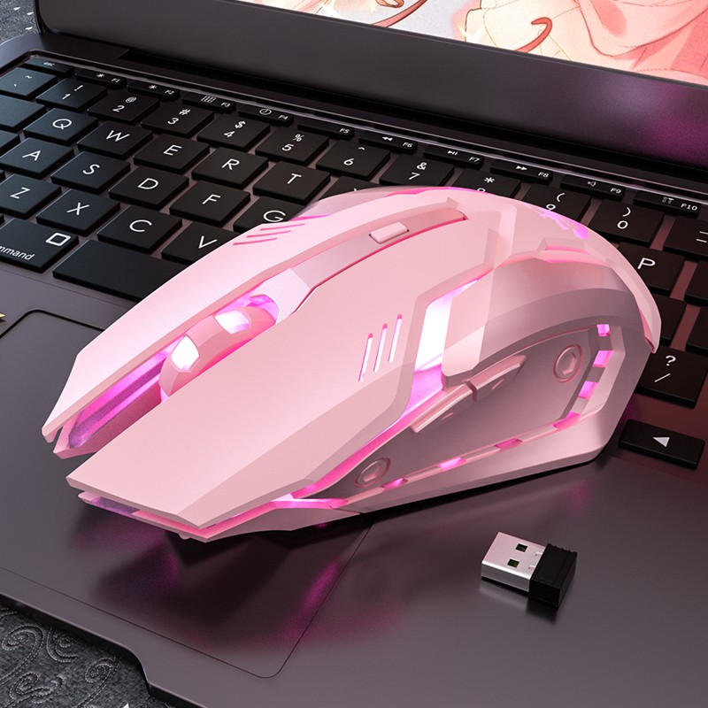 Rechargeable Wireless Optical Mouse Silent LED Backlit Mice USB Optical ...