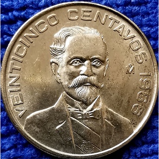 เหรียญ​เม็กซิโก​ Mexico, 25 Centavos, (รุ่น​ Francisco Madero), # 1822, ใช้แล้ว