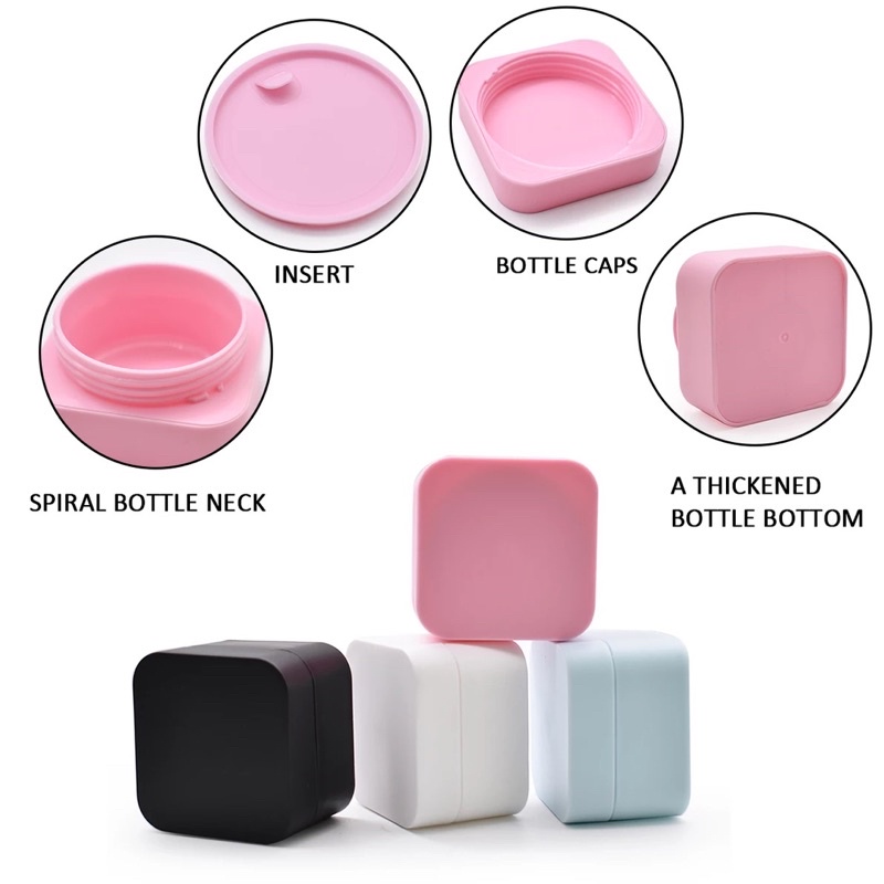 สินค้าใหม่กระปุกครีม โลชั่น ของจิปาถะพกพา ทรงเหลี่ยมด้าน 5/10/20/30/50g ดีไซด์ใหม่สีพาสเทล ชมพู,ฟ้า,ขาว,ดำ พร้อมส่งในไทย