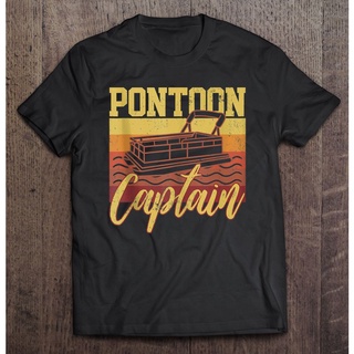 【2022New】เสื้อยืด พิมพ์ลายกัปตันเรือ สไตล์วินเทจ ย้อนยุค ของขวัญ สําหรับ Pontoon Captains