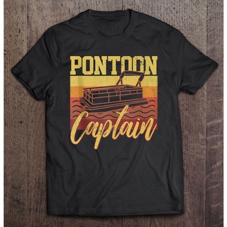 【2022New】เสื้อยืด พิมพ์ลายกัปตันเรือ สไตล์วินเทจ ย้อนยุค ของขวัญ สําหรับ Pontoon Captains