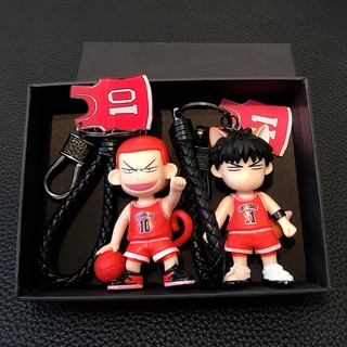 (Keychain) Slam Dunk พวงกุญแจทำด้วยมือ Rukawa Maple Sakuragi ดอกไม้ตุ๊กตาน่ารักกระเป๋านักเรียนจี้รถพวงกุญแจหัวเข็มขัด