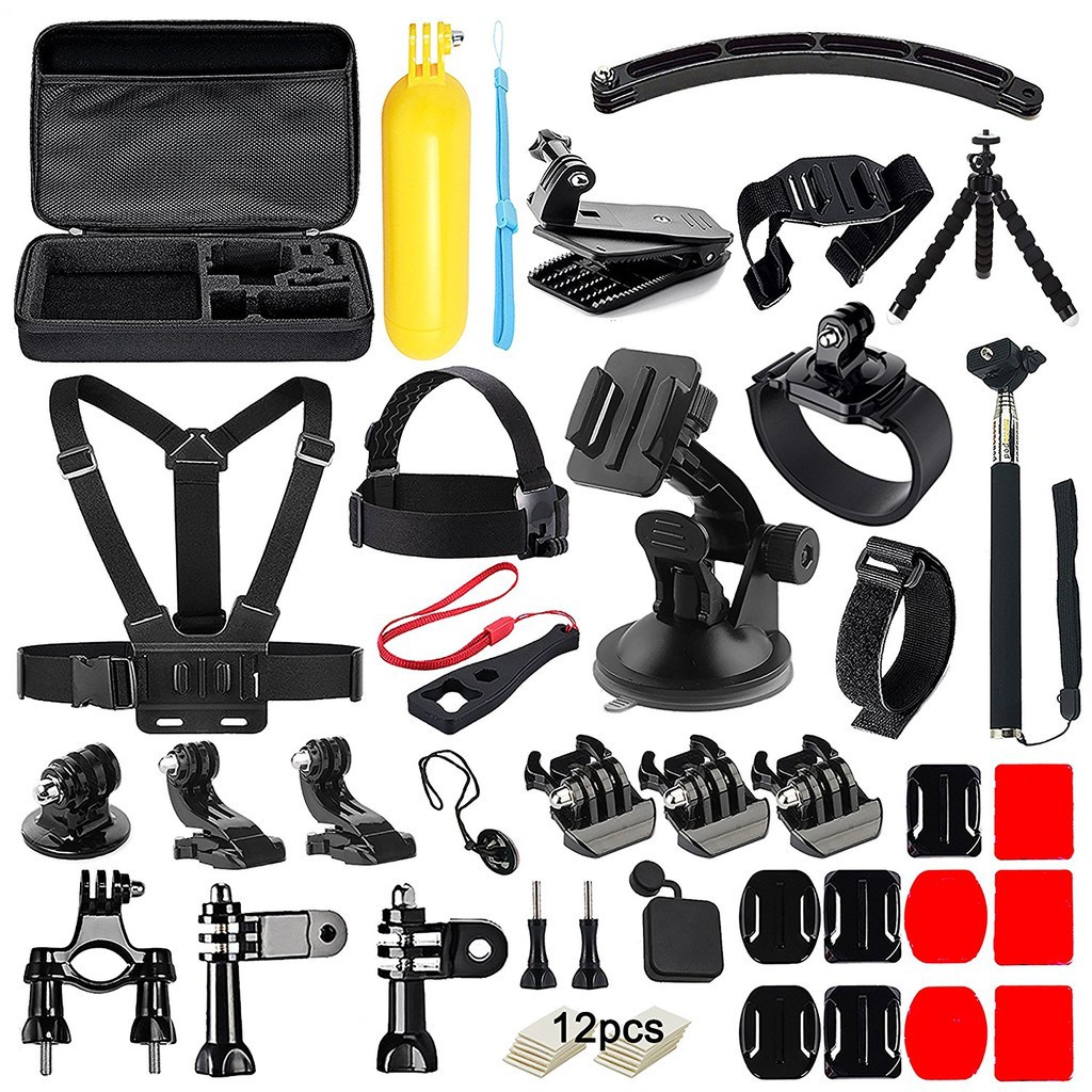 50-In-1 Action กล้องชุดอุปกรณ์เสริมชุดใช้งานร่วมกับ GoPro Hero 9 8 Max 7 6 5 4 สีดํา GoPro Session F