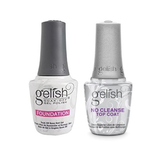 Set Gelish Foundation and No Cleanse Top coat.เซตเบสเจลและท้อปเจลแบบไม่ต้องเช็ด