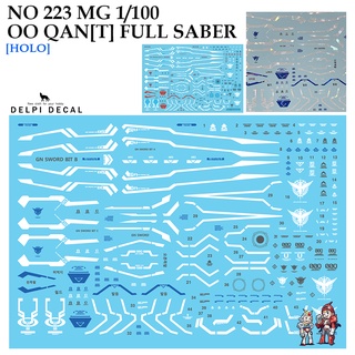 ดีคอลน้ำ [DELPI] 223 MG OO QAN [T] FULL SABER [RED/BLUE HOLO] 1/100 WATER DECAL