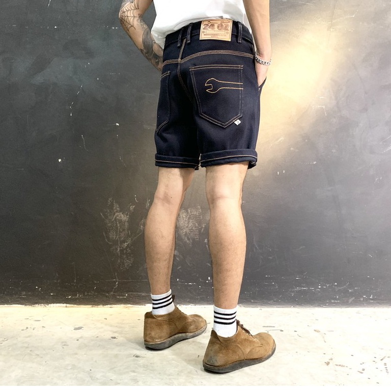 SGR009 กางเกงยีนส์ขาสั้นชาย Mens Denim Shorts 24oz Unsanforized (Gasoline & Garage) ปั๊มน้ำมันแก๊สโซลีน (SGR)
