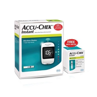 Accu-Chek Instant เครื่องตรวจน้ำตาลในเลือด ไร้สายและอุปกรณ์เจาะเลือด(แถมฟรี แถบตรวจน้ำตาล 25