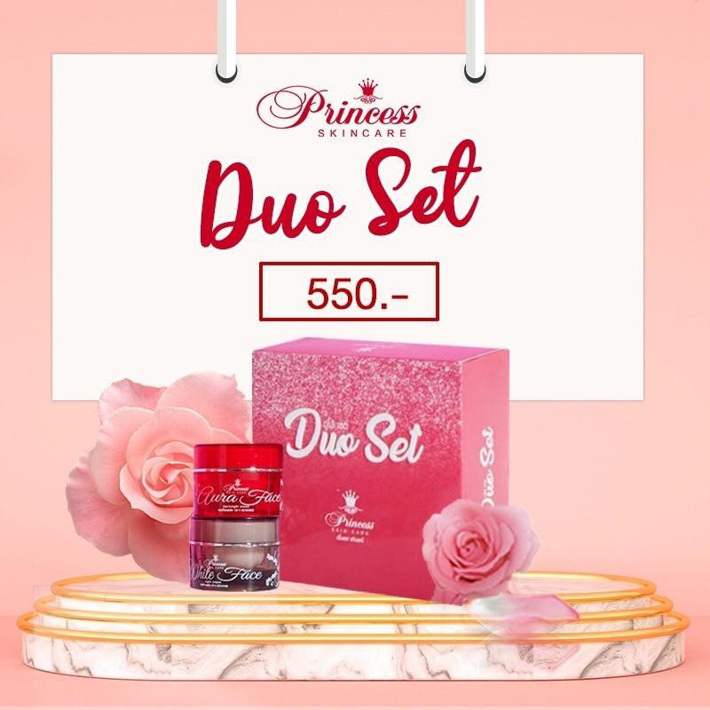 Duo Set **10 กรัม** Princess Skin Care (เซท 2) Duo Set (หน้าขาว + หน้าเงา) ขนาด 10 กรัม ขาวเงาเด็ก