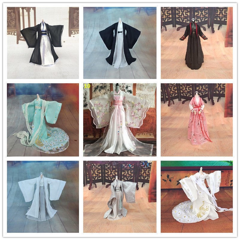 Hanfu เสื้อผ้าตุ๊กตาบลายธ์สไตล์จีน Bjd 1/6 Unisex