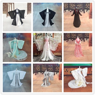 Hanfu เสื้อผ้าตุ๊กตาบลายธ์สไตล์จีน Bjd 1/6 Unisex