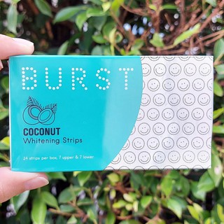 25% OFF ราคา Sale!!! โปรดอ่านรายละเอียด สินค้า EXP: 1/21 แผ่นฟอกฟันขาว Whitening Strips Coconut 14 Strips per box (BURST®) 1 กล่อง มี 7 ซอง (ซองละ 2 ชิ้น)