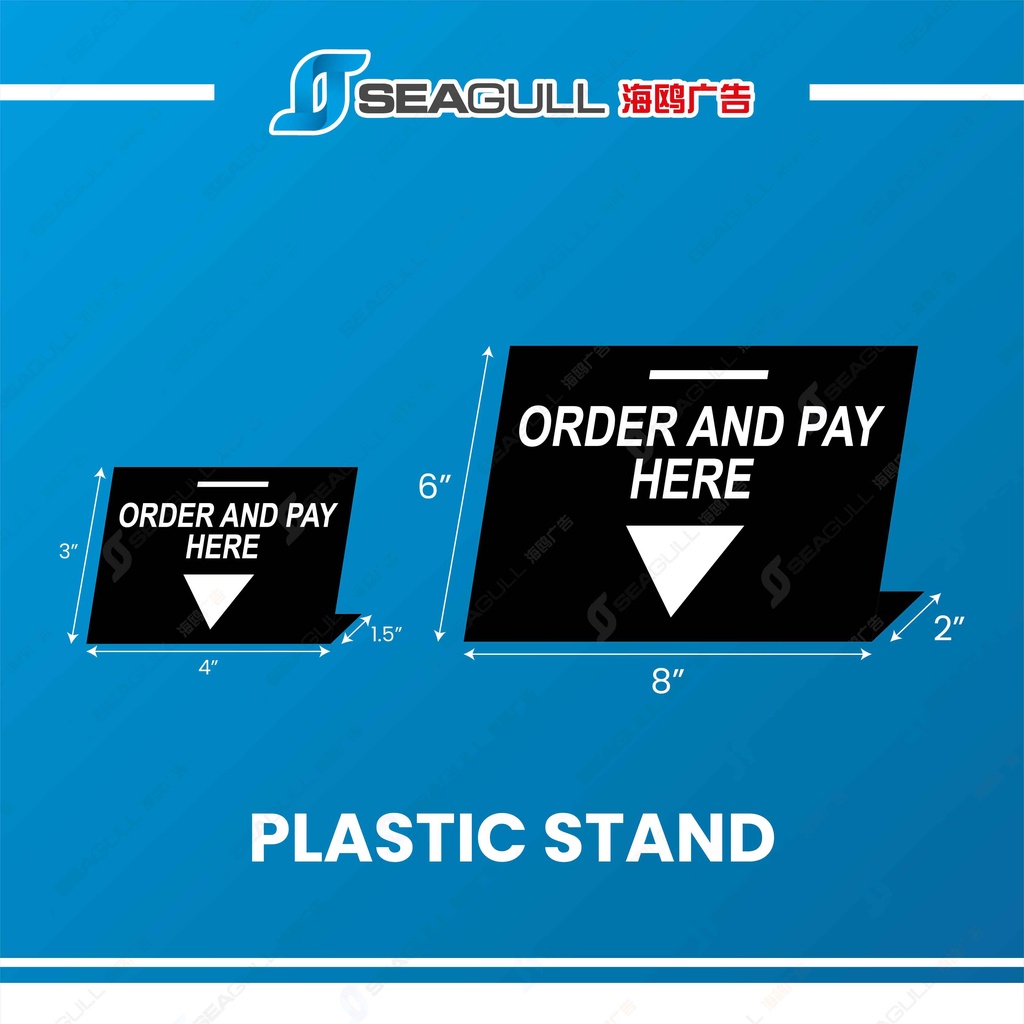 สั่งซื้อที่นี่ Pay Here Order and Pay Here Pick Up Here Black Red Plastic Stand Sign