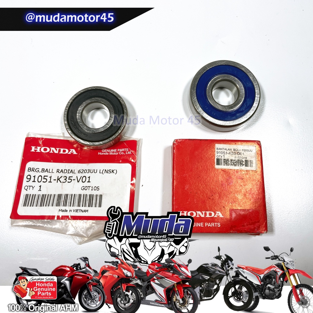 REAR WHEEL BEARING 6203 6303 CBR250R CBR250RR TIGER CRF150L 91051-K35-V01-V02 91051-K53-D01 KLAKER L