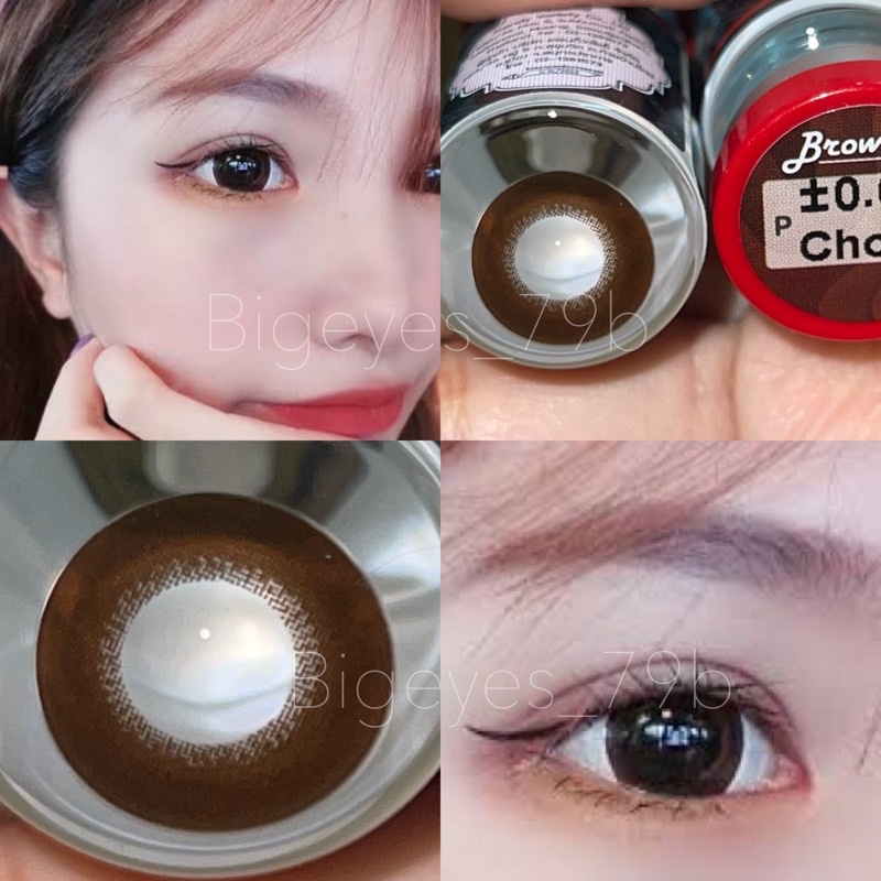 Choco (Wink lens) ขนาดตาโต Bigeyes บิ๊กอายสีchoco กรองแสง uv (บิ๊กอาย คอนแทคเลนส์ Bigeye)