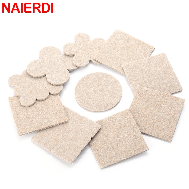 Naierdi แผ่นสักหลาด มีกาวในตัว ทรงสี่เหลี่ยม สําหรับรองขาเก้าอี้ เฟอร์นิเจอร์ พื้นไม้ 2 แพ็ค