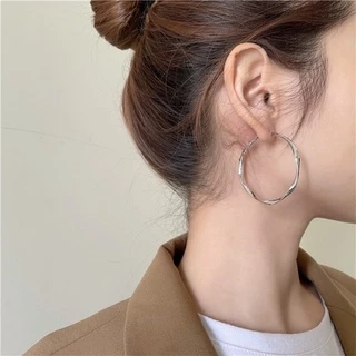 🔥พร้อมส่ง🔥 ต่างหูสายฝอ ต่างหูห่วงใหญ่ ต่างหูห่วงทอง ตุ้มหูห่วง【ไม่ใช่ก้านเงิน】