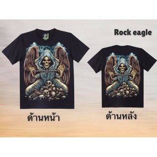 เสื้อยืดสกรีนเรืองแสงหน้า-หลัง ป้ายลิขสิทธิ์แท้ Rock Eagle รุ่น GW ผ้า Cotton 100%