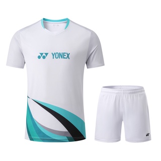 ใหม่ Yonex ชุดแบดมินตัน ผู้ชายและผู้หญิง แขนสั้น แห้งเร็ว แข่งแบดมินตัน เสื้อยืดแขนสั้น