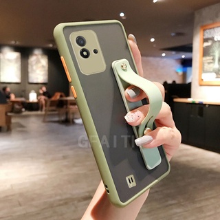 2021 New เคสโทรศัพท์ Realme Narzo 50i GT Neo2 5G Master Edition C25Y C21 C25s C25 C20 Casing Camera Lens Protection Luxury Transparent Matte Back Cover for RealmeNarzo50i GTNeo2 GTMasterEdition เคส with Wristband Bracket