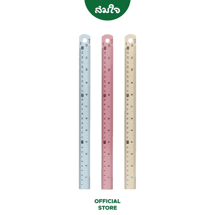 Somjai selected ไม้บรรทัด อลูมิเนียม เคลือบสี 12นิ้ว/ 30cm. คละสี