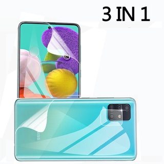 3 In 1 ฟิล์มกันรอยหน้าและหลังสําหรับ Samsung Galaxy A51 A71 A21S A02S On Samsung A11 A 21 A31 A41