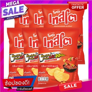 เทสโต มันฝรั่งแผ่นหยัก รสบาร์บีคิวแมกซ์ 52 กรัม X 6 ซอง Tasto Potato Rock Chips BBQ Max 52 g x 6 Bags