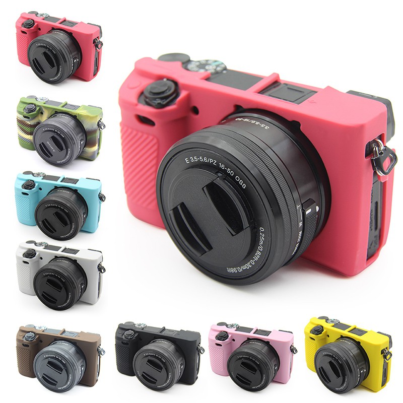 ซิลิโคนผิวกรณีกันชนเกราะกระเป๋ากล้องสําหรับ Sony Alpha A6300 A6400 A6100
