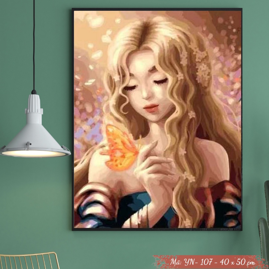 ภาพวาดสีน้ํามันหลักสีตามตัวเลข Muse รุ่น - YN107 พร้อมสีอะคริลิคขนาด 40x50 ซม.