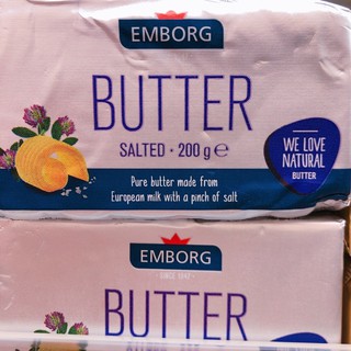 [แพคเจลเย็นอย่างดีทุกกล่อง] เนยเค็ม และเนยจืด เอ็มบอร์ก Emborg Butter 200g.