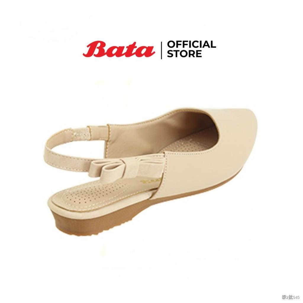 Bata LADIES'CASUAL รองเท้าลำลองแฟชั่น BALLARINA ส้นแบน รัดส้น สีเบจ รหัส 5518529