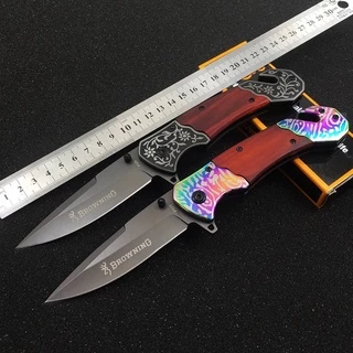 Browning มีดพับ ยาว23cm แข็งแรงทนทาน ใช้ดี คมๆ มีน้ำหนัก ด้ามมีลายสวยงาม High hardness folding knife