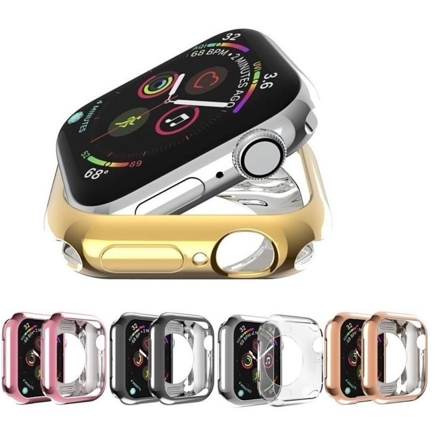 เคส applewatch ขนาด 41มม 45มม  38 มม. 40 มม. 42 มม. 44 มม. เคส applewatch series 9 ซิลิโคนอ่อนนุ่มหุ้มใสสำหรับ iWatchSeries 9/8/7/6/5/4/3/2/1，Apple Watch SE Applewatch case