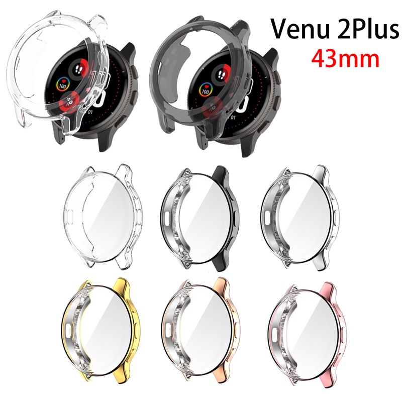 สําหรับ Garmin Venu 2 Plus เคสชุบไฟฟ้า เคสป้องกัน TPU เคสกรอบป้องกัน